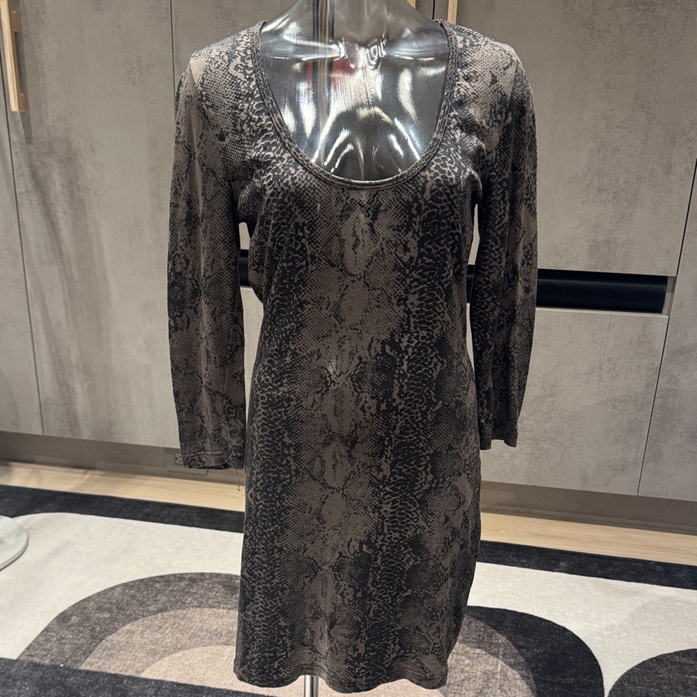 Nation LTD Long Sleeve Snake Print Dress